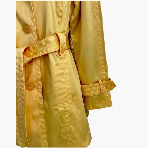 JESSICA SIMPSON Chic Shiny Yellow Color Trench Coat Size S. - Picture 4 of 9